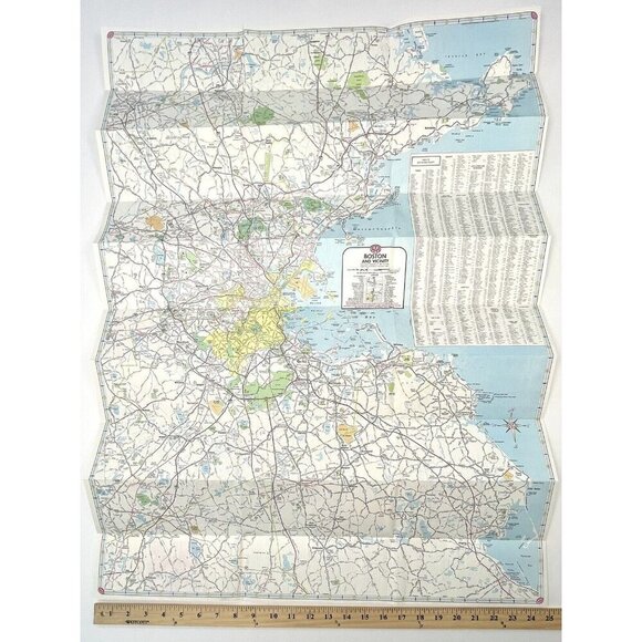 1981 AAA BOSTON and Vicinity Travel Transportation Street MAP Paper 5253 EUC - Picture 5 of 5